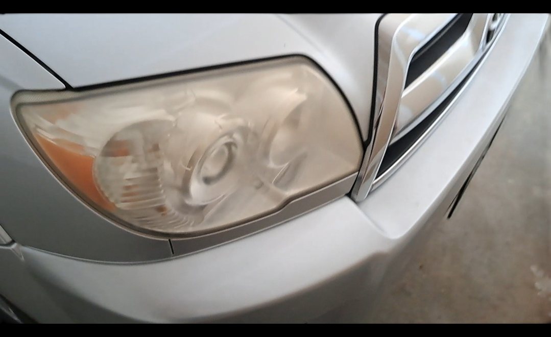 Toyota 4Runner headlight before restoration